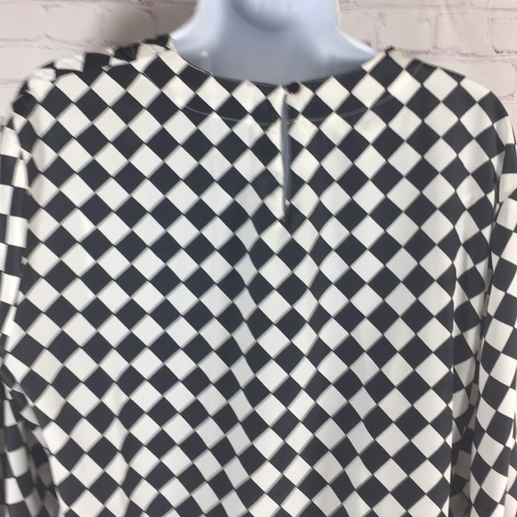 S.L.B. Black & White Large Checked Blouse Size L - Picture 5 of 8